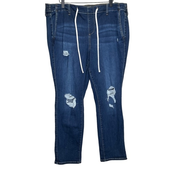 Torrid Blue Straight Leg Distressed Jeans Size 2x - Picture 1 of 11